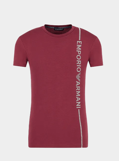 T-shirt underwear slim fit in cotone organico Side logo Armani Sustainability Values